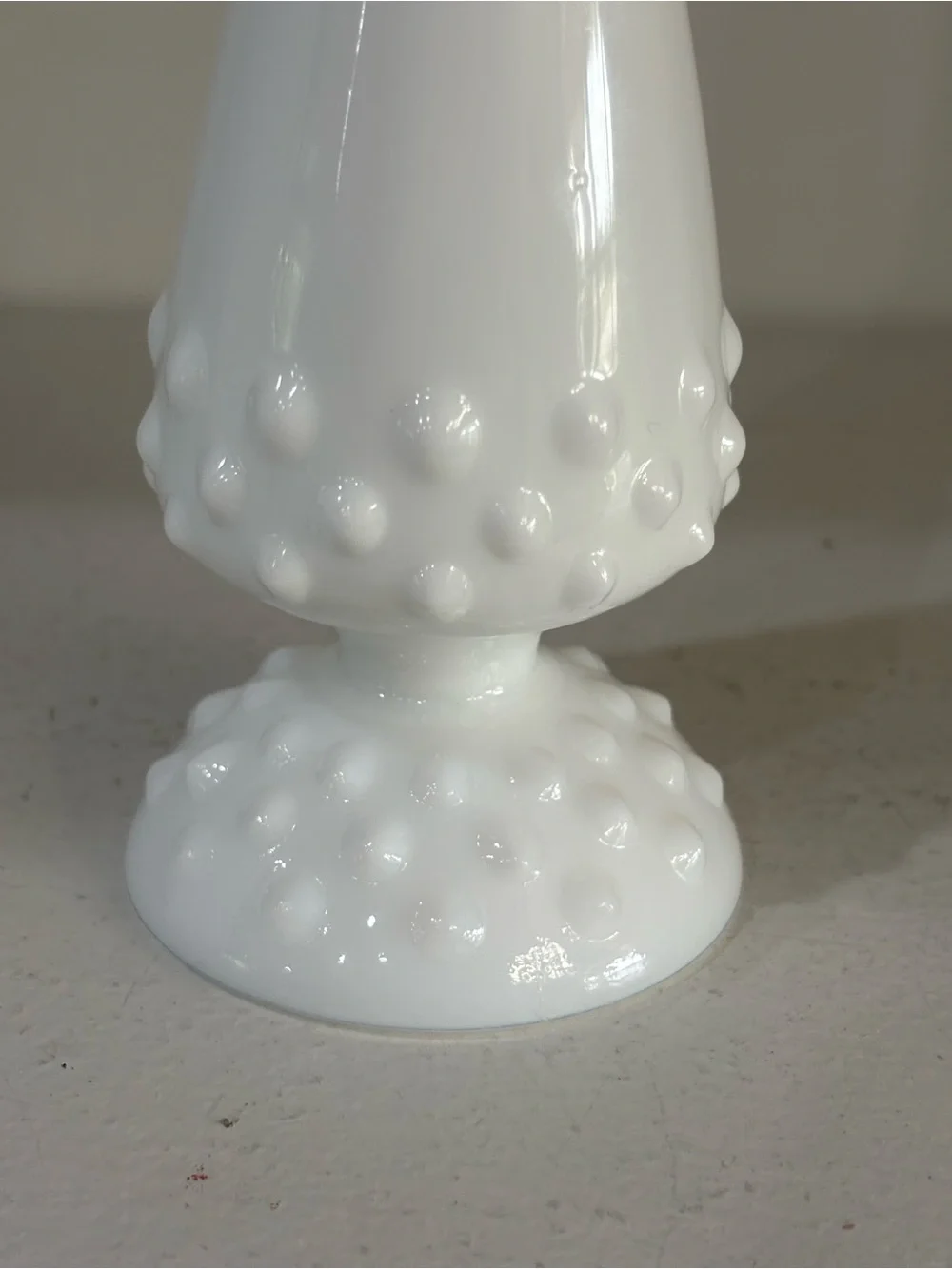 Vintage Fenton hobnail milk glass bud vase
